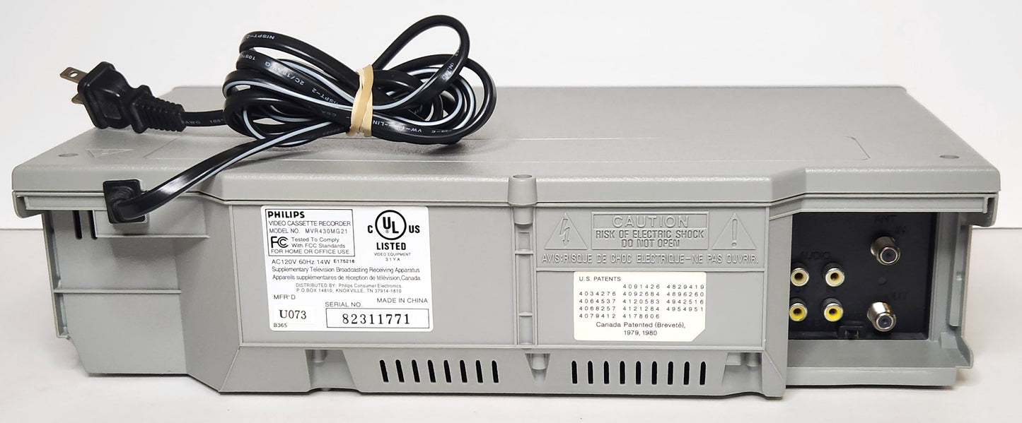 Magnavox MVR430 VCR, 4-Head Mono - Rear
