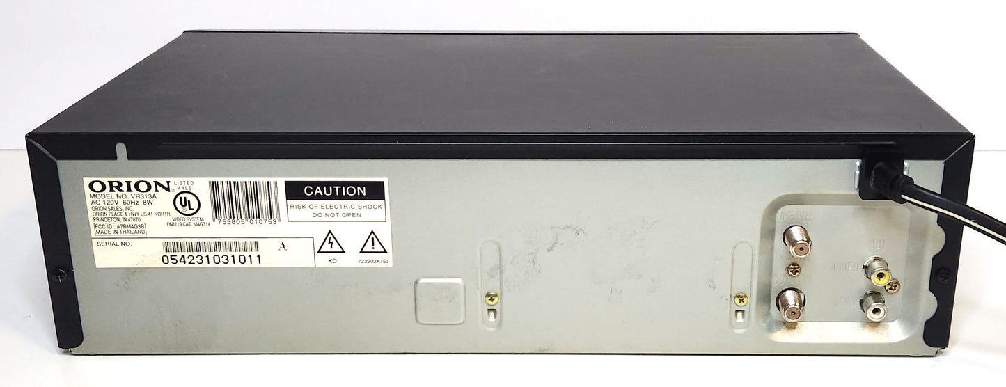 Orion VR313A VCR, 2-Head Mono - Rear
