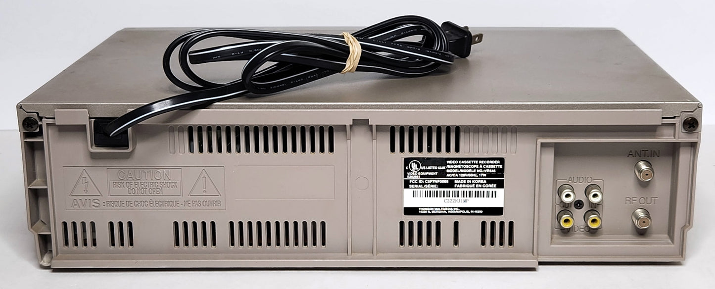 RCA VR546 VCR, 4-Head Mono - Back