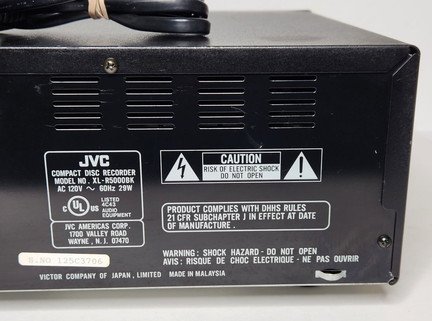 JVC XL-R5000BK CD Recorder 3-Disc CD Player + 1 Recorder