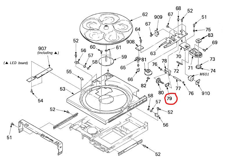 Replacement Belt Kit for Sony 5-Disc CD Changers 1988-1989 - Carousel Belt