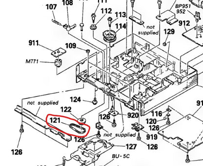 Replacement 4-924-478-01 Timing Belt for Sony 5-Disc CD Changers 1989-1991 - Timing Belt Diagram