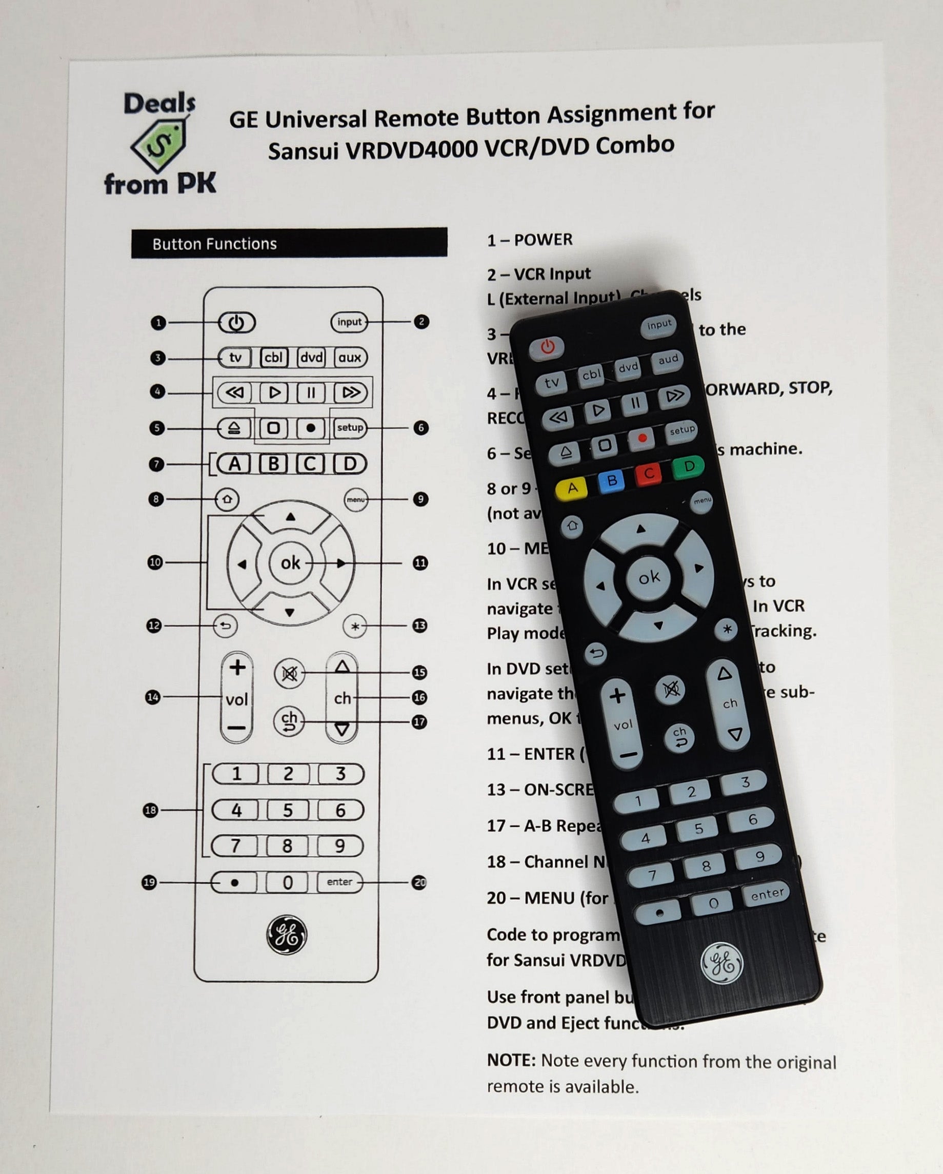 Sansui DVD VCR Combo w original remote ++ free on sale surprise movies