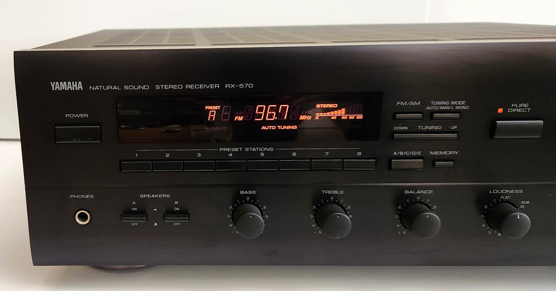 Yamaha RX-570 Natural Sound 2-CH Stereo FM/AM Receiver - Left