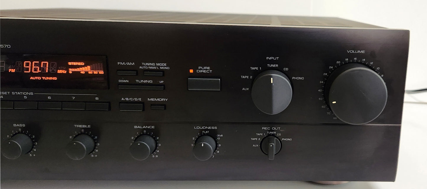 Yamaha RX-570 Natural Sound 2-CH Stereo FM/AM Receiver - Right