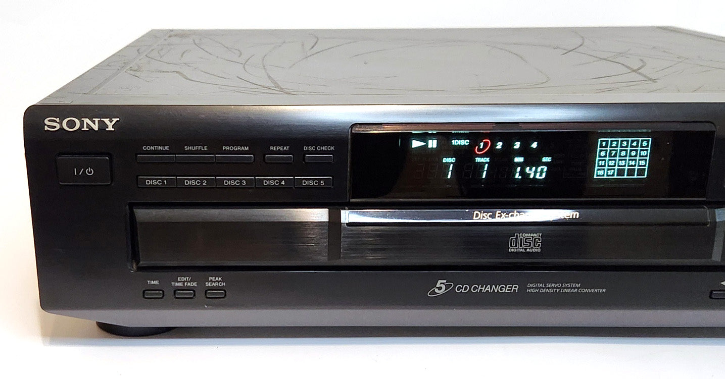 Sony CDP-CE235 5-Disc Carousel CD Changer - Left