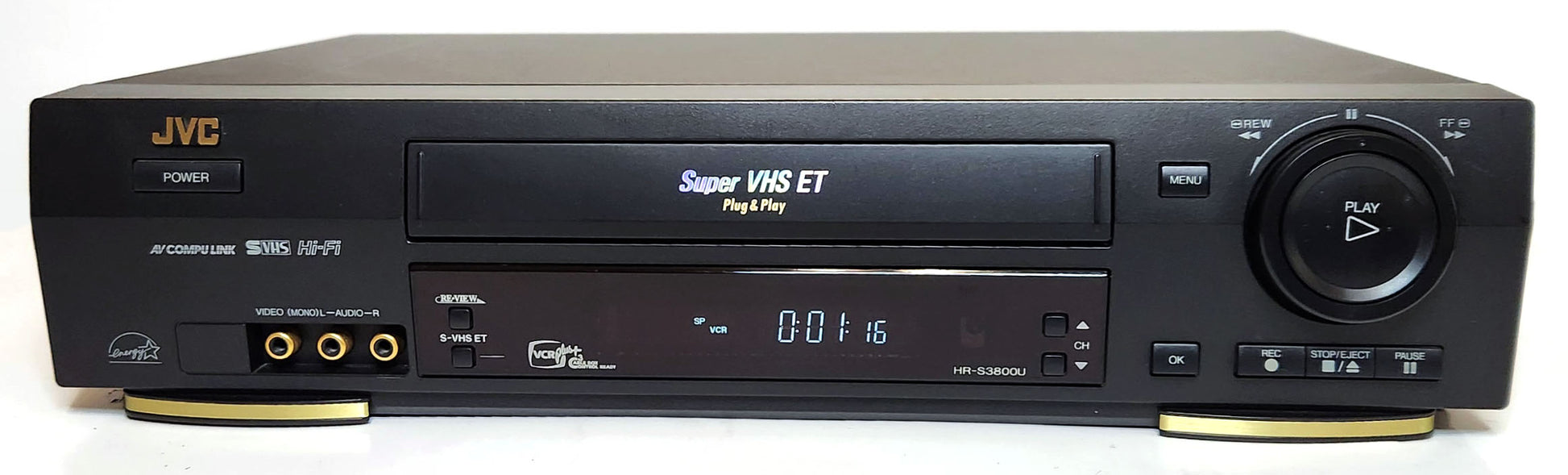 JVC HR-S3800U VCR, 4-Head Hi-Fi Stereo, Super VHS - Front