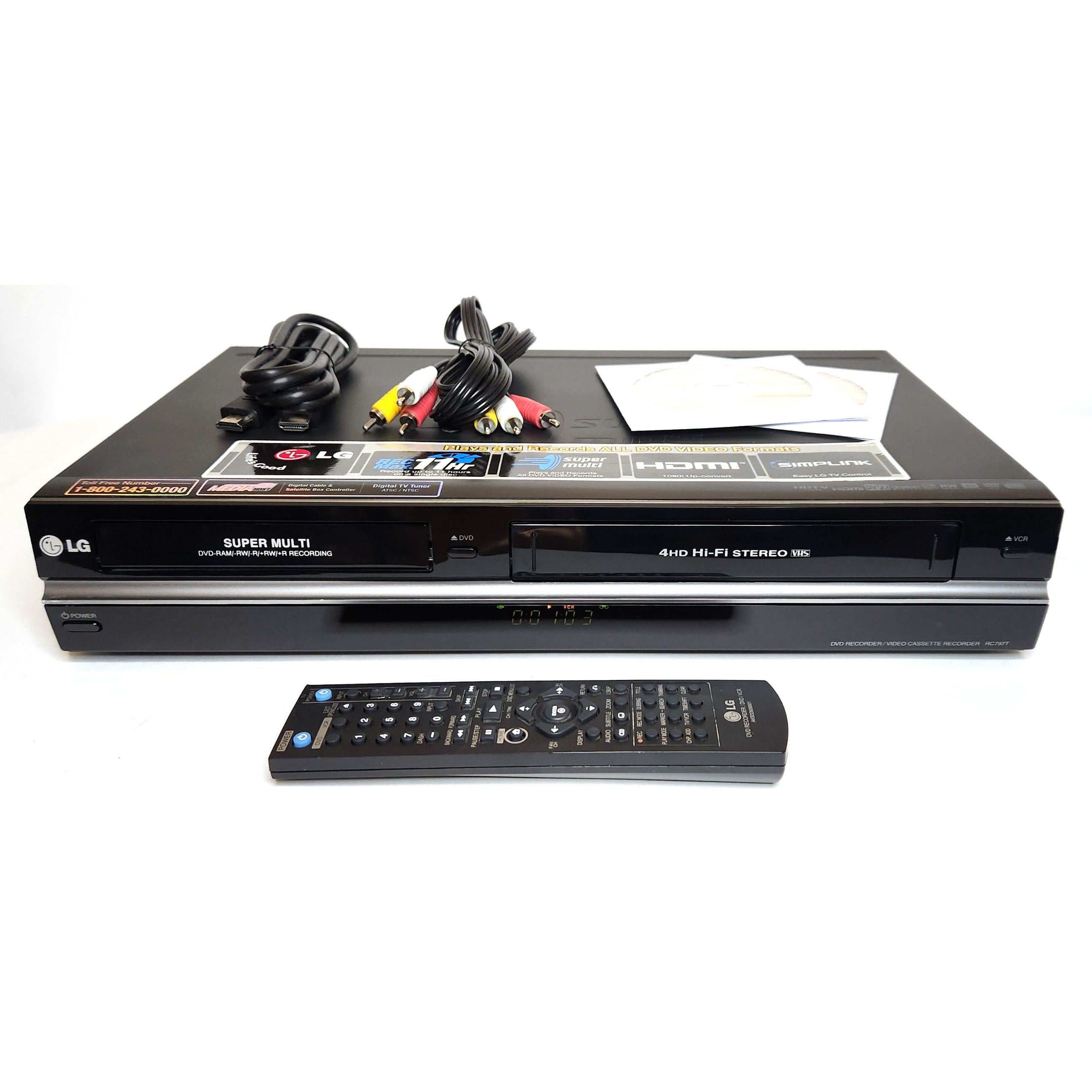 LG RC797T VHS VCR/DVD Recorder Combo with HDMI, Digital Tuner – VCR-DVD.com
