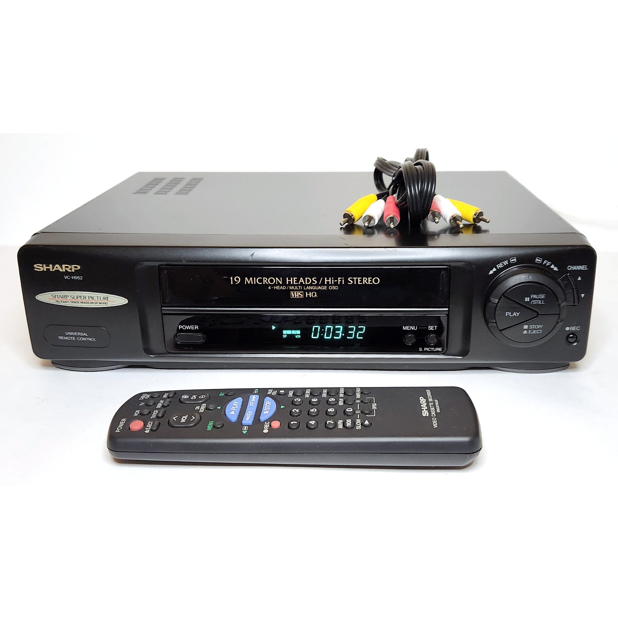 Sharp VC-H942U VHS Tape Player good Recorder VCR HQ 4-Head HiFi MTS EB-7012 W/Remote!