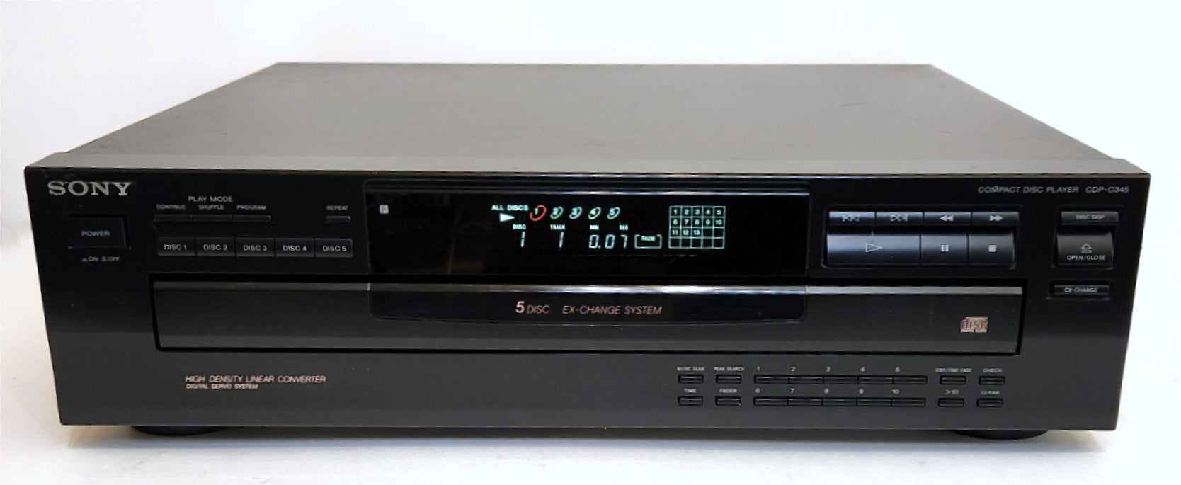 Sony CDP-C345 5-Disc Carousel CD Changer - Front