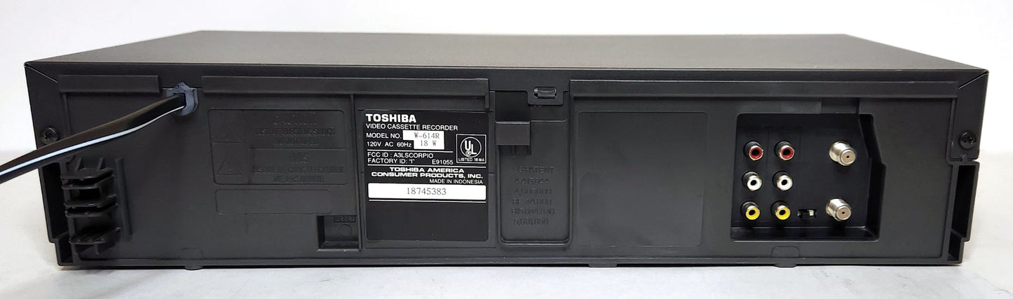 Toshiba W-614 VCR, 4-Head Hi-Fi Stereo - Rear