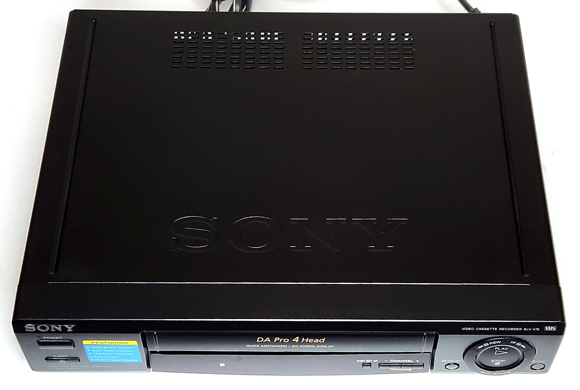 Sony SLV-478 VCR, 4-Head Mono - Top