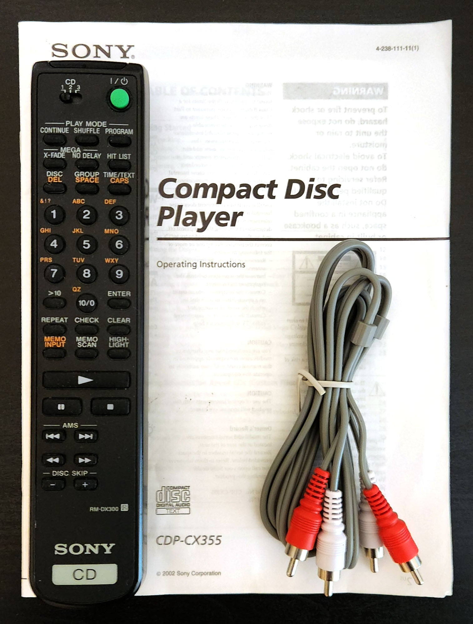 Outlet Sony CDP-CX355 300 CD Compact Disc Player Mega Storage with Remote