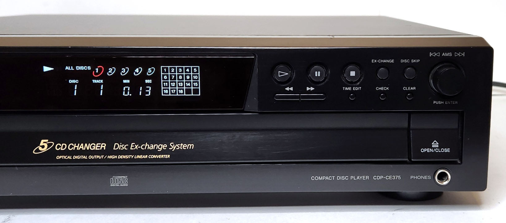 Sony CDP-CE375 5-Disc Carousel CD Changer - Right