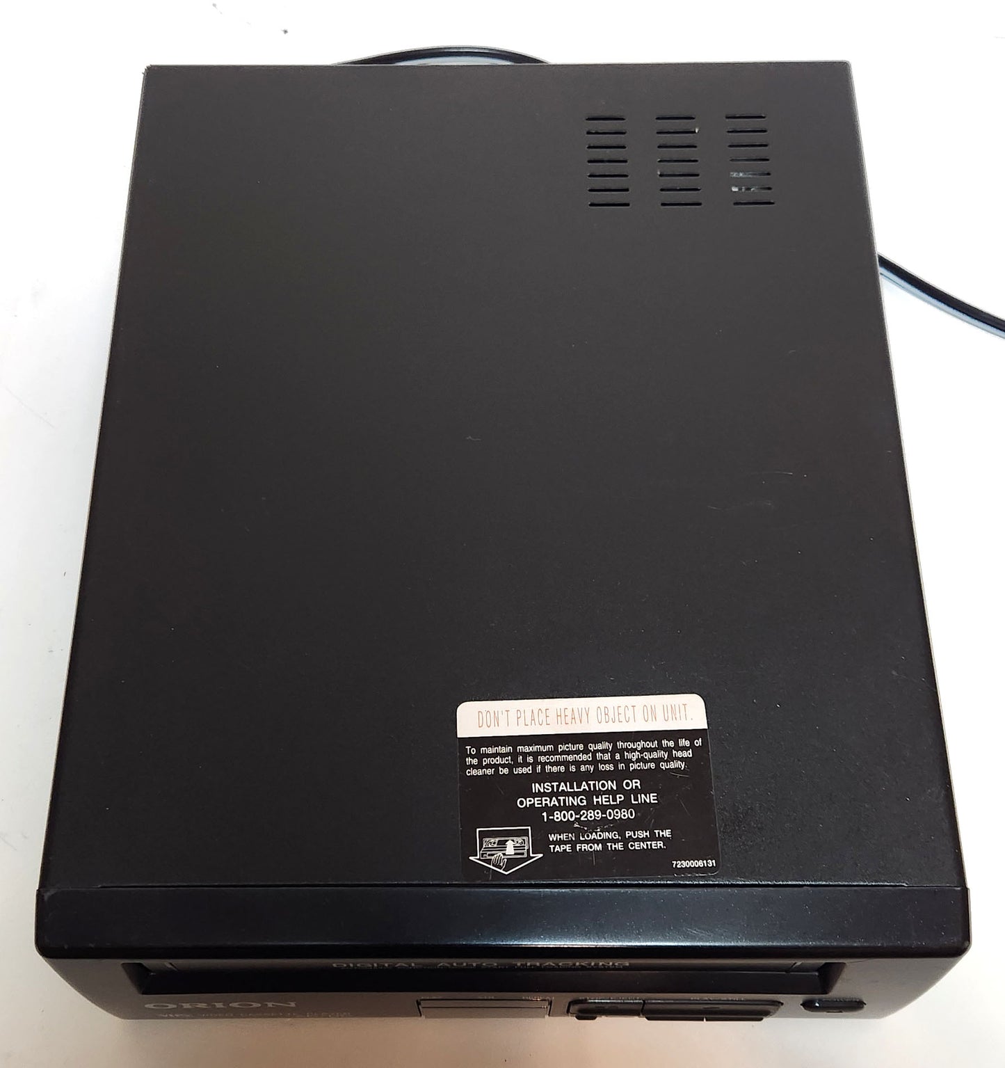 Orion VP0060 Video Cassette Player, 2-Head Mono - Top