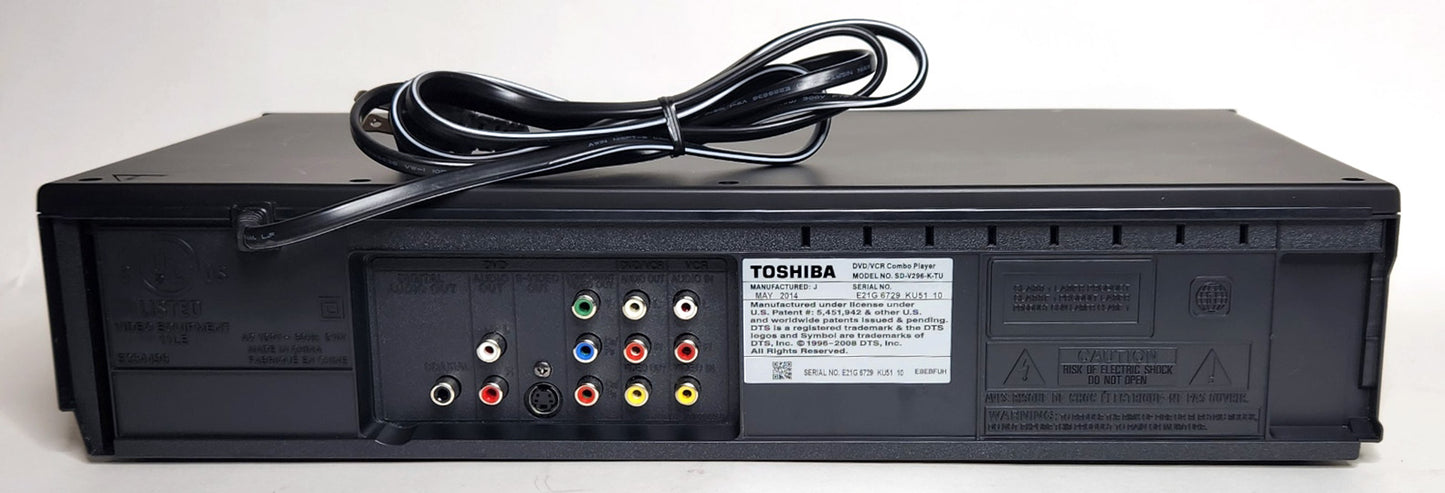 Toshiba SD-V296-K-TU VCR/DVD Player Combo - Rear