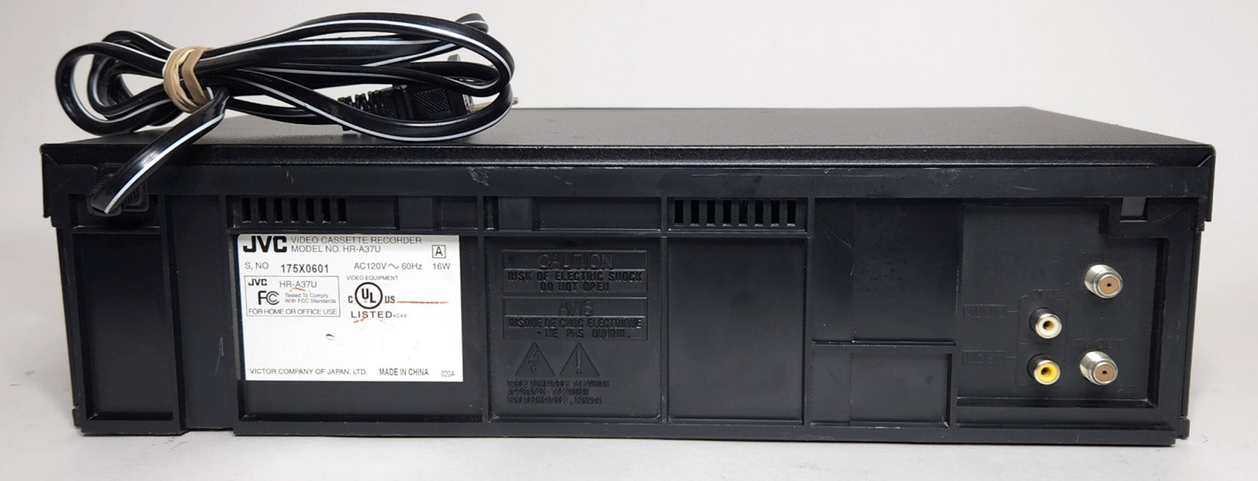 JVC HR-A37U VCR, 4-Head Mono - Rear