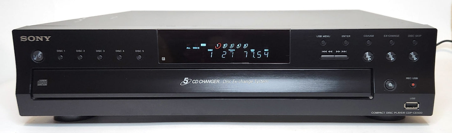 Sony CDP-CE500 5-Disc Carousel CD Changer - Front