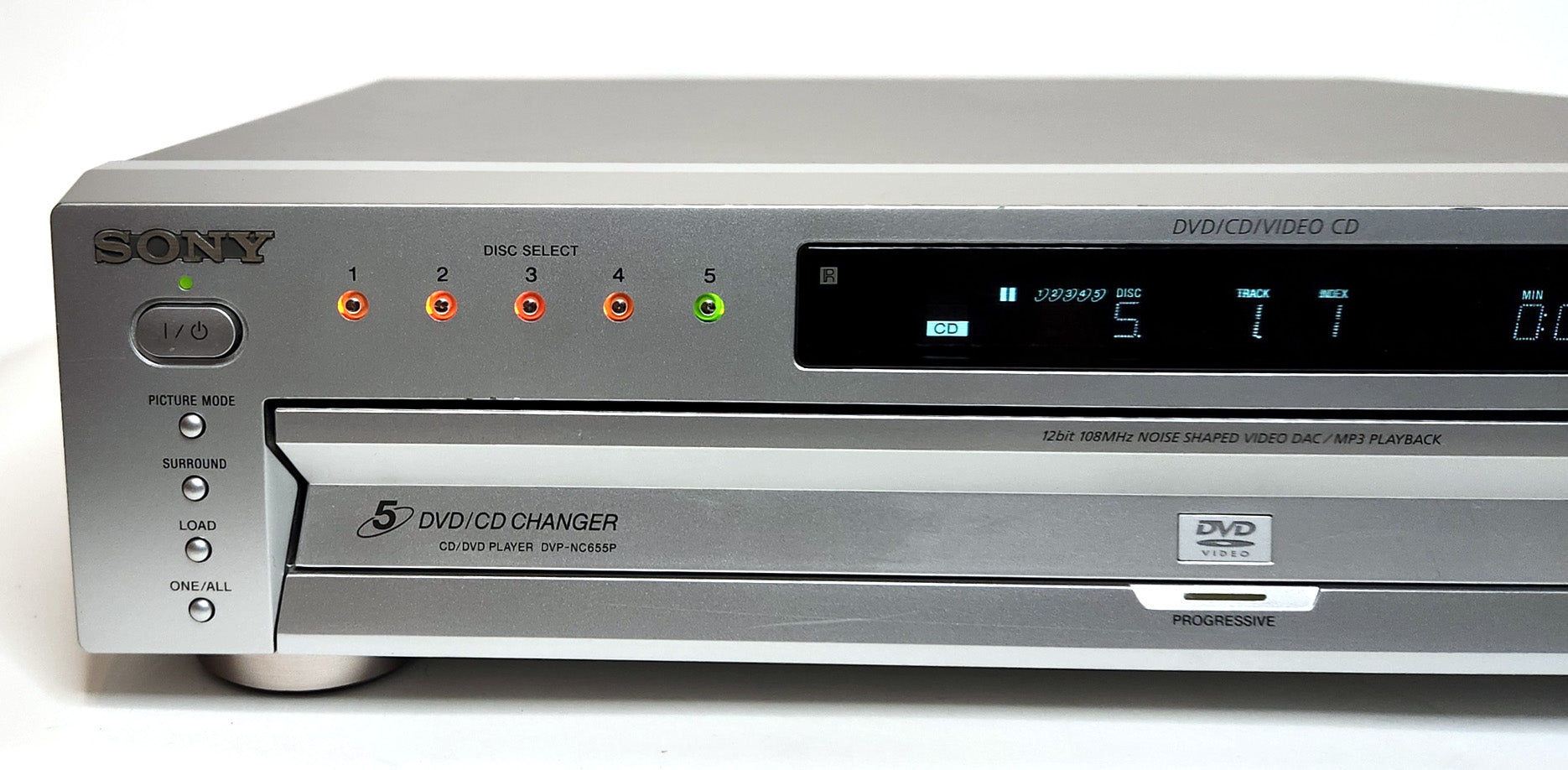 Sony DVP-NC655P/S DVD/CD Player, 5 Disc Carousel Changer - Left