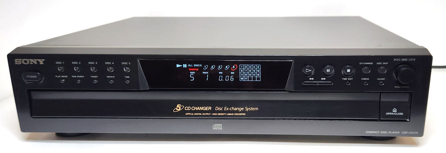 Sony CDP-CE275 5-Disc Carousel CD Changer - Front