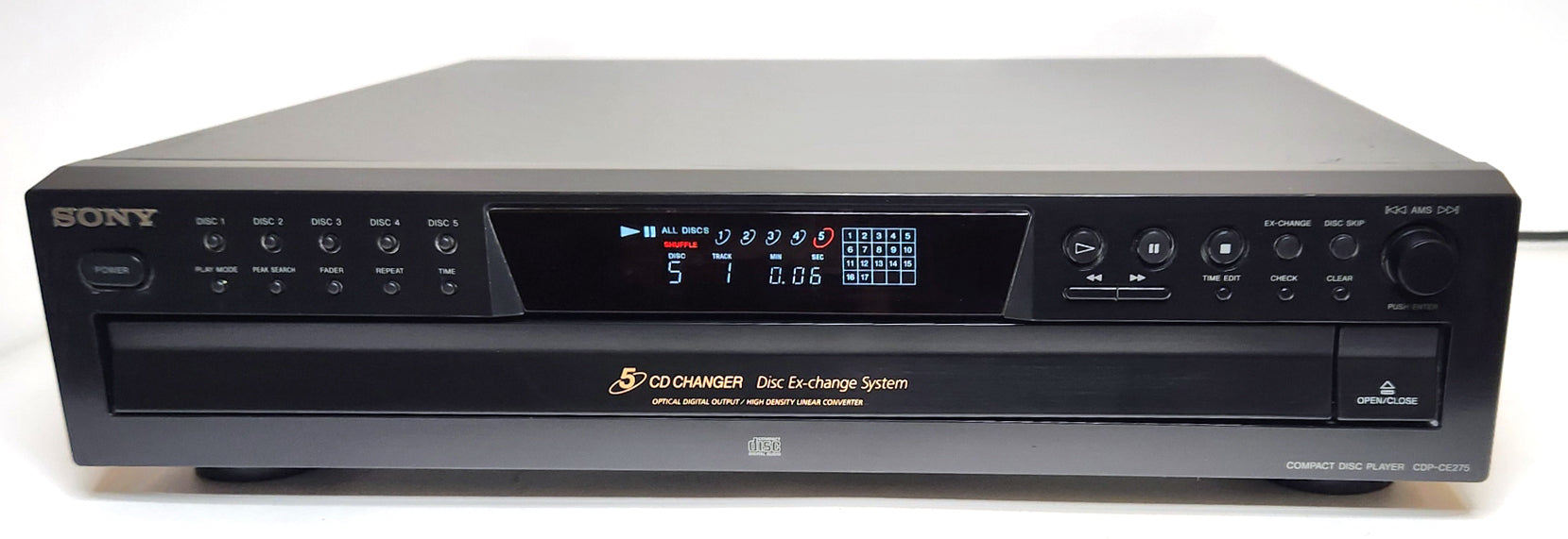 Sony CDP-CE275 5-Disc Carousel CD Changer - Front