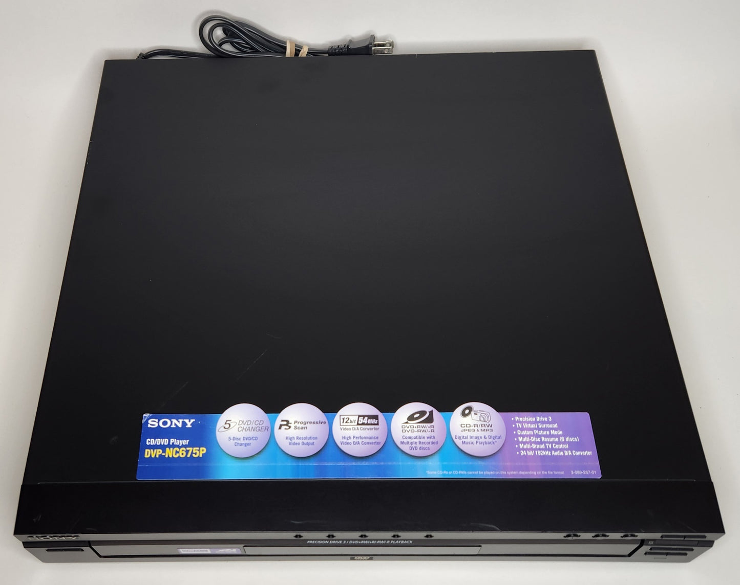 Sony DVP-NC675P DVD/CD Player, 5 Disc Carousel Changer, Black - Top