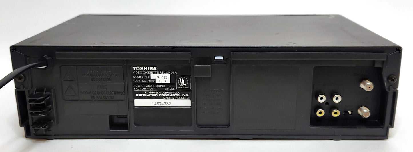 Toshiba W-412 VCR, 4-Head Mono - Rear