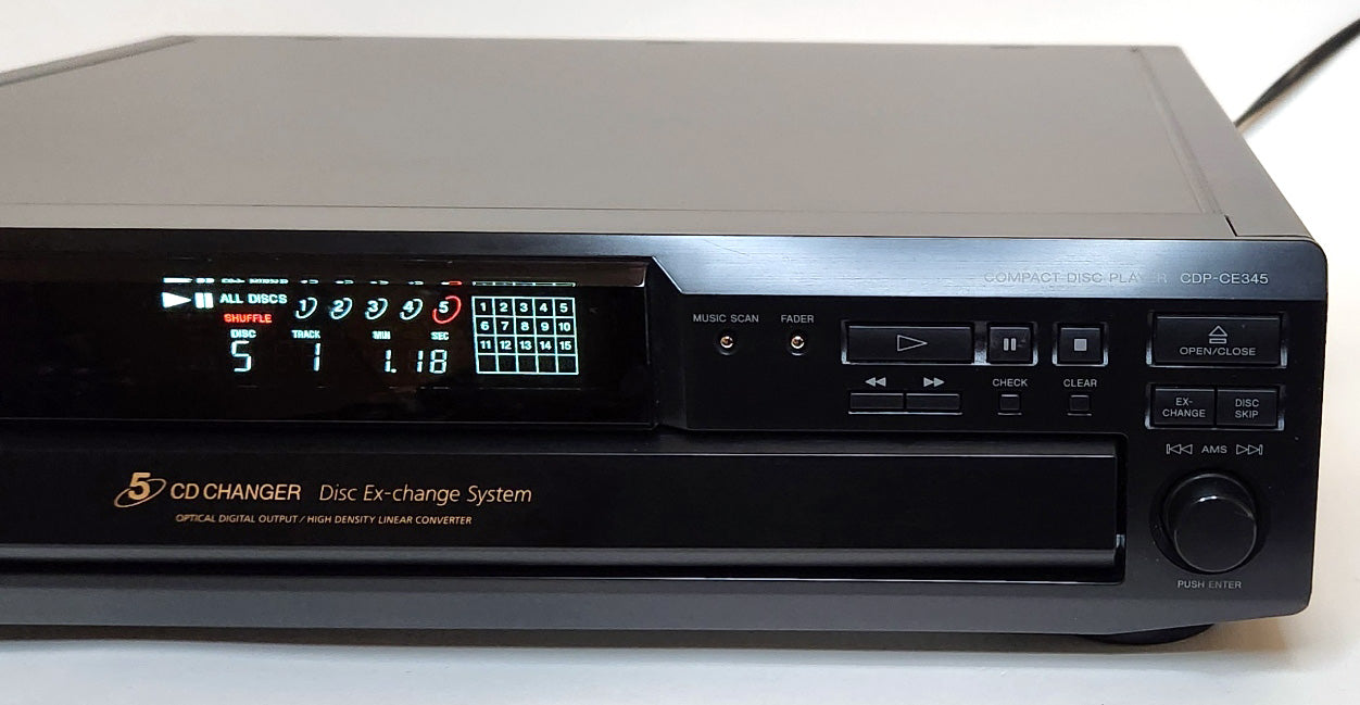 Sony CDP-CE345 good CD Compact 5 Disc Changer Player