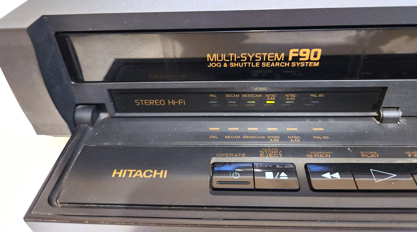Hitachi VT-F90EM(JU) VCR, Multi-System 4-Head Hi-Fi Stereo - Left Detail