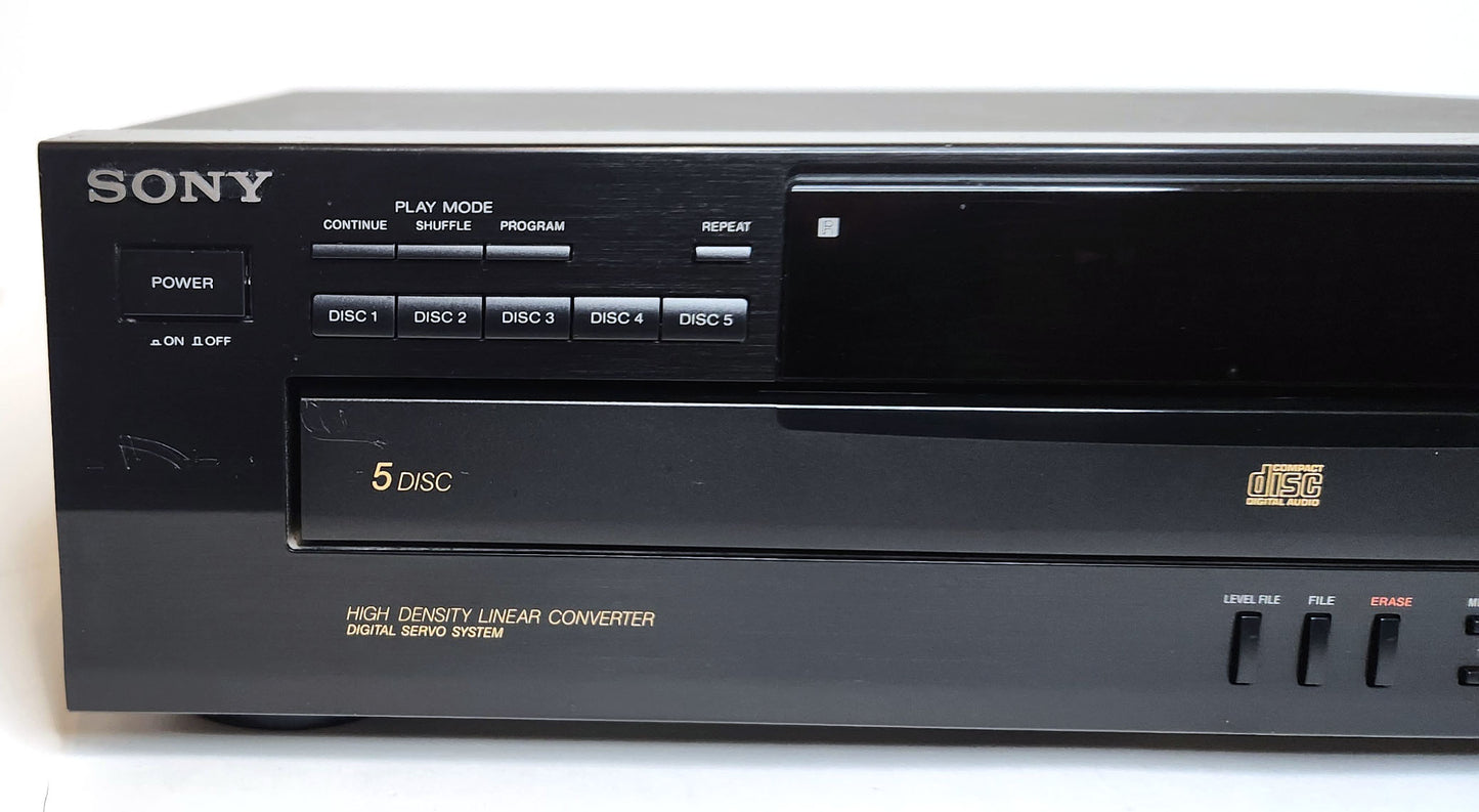 Sony CDP-C435 5-Disc Carousel CD Changer - Left