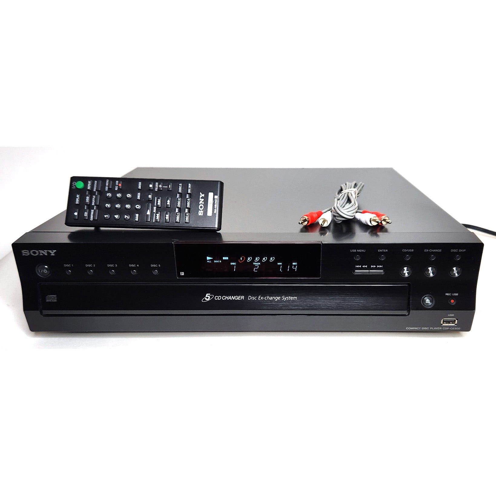 Sony CDP-CE500 5-Disc Carousel CD Changer Player – VCR-DVD.com