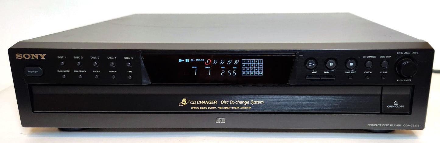 Sony CDP-CE275 5-Disc Carousel CD Changer - Front