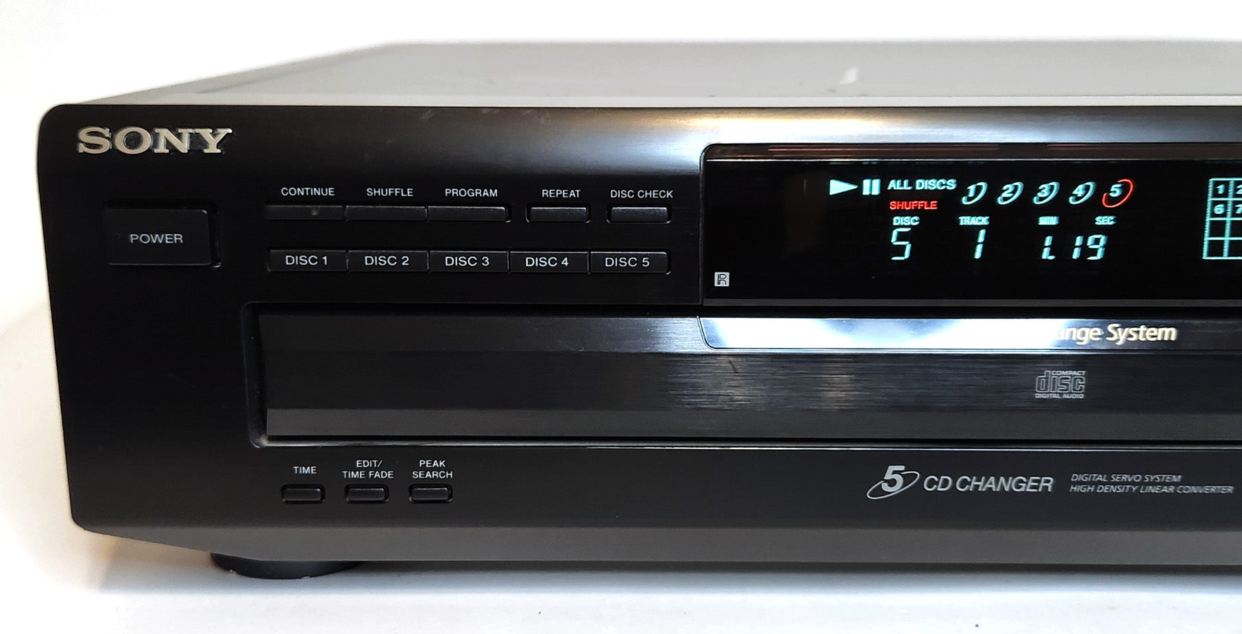 Sony CDP-CE315 5-Disc Carousel CD Changer - Left