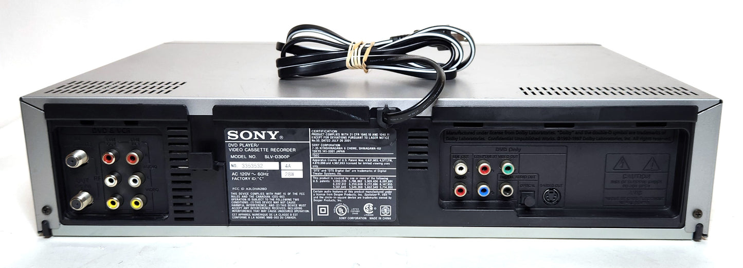 Sony SLV-D300P VCR/DVD Player Combo - Rear