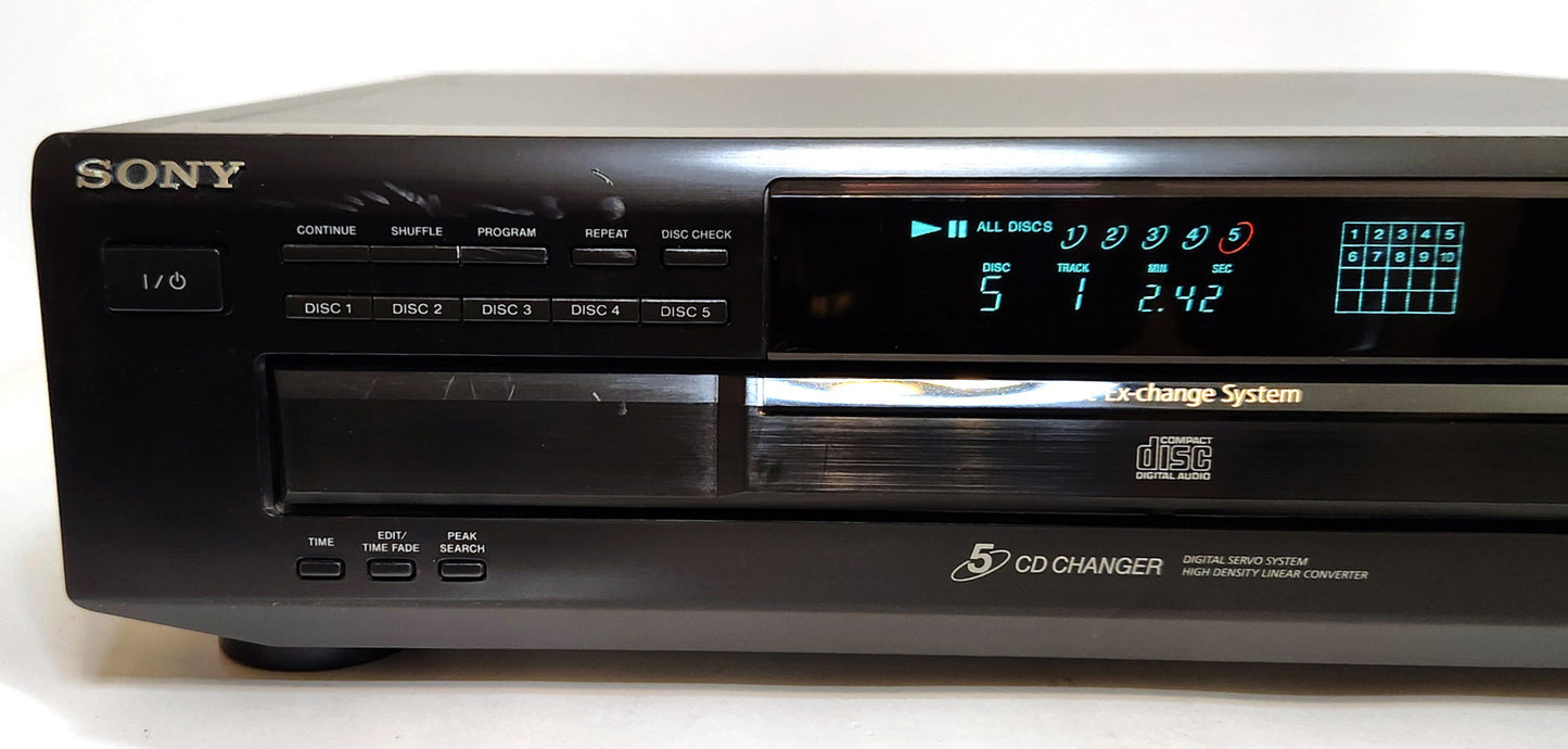 Sony CDP-CE235 5-Disc Carousel CD Changer - Left