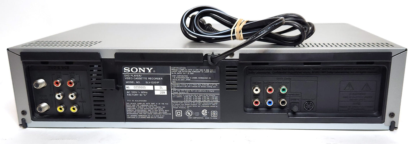 Sony SLV-D201P VCR/DVD Player Combo - Rear