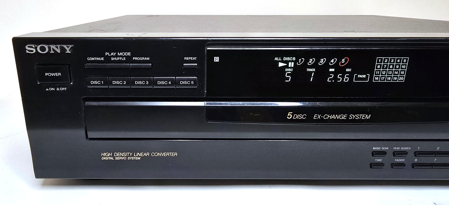 Sony CDP-C345 5-Disc Carousel CD Changer - Left