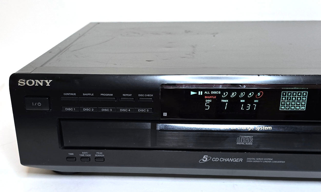 Sony CDP-CE335 5-Disc Carousel CD Changer - Left