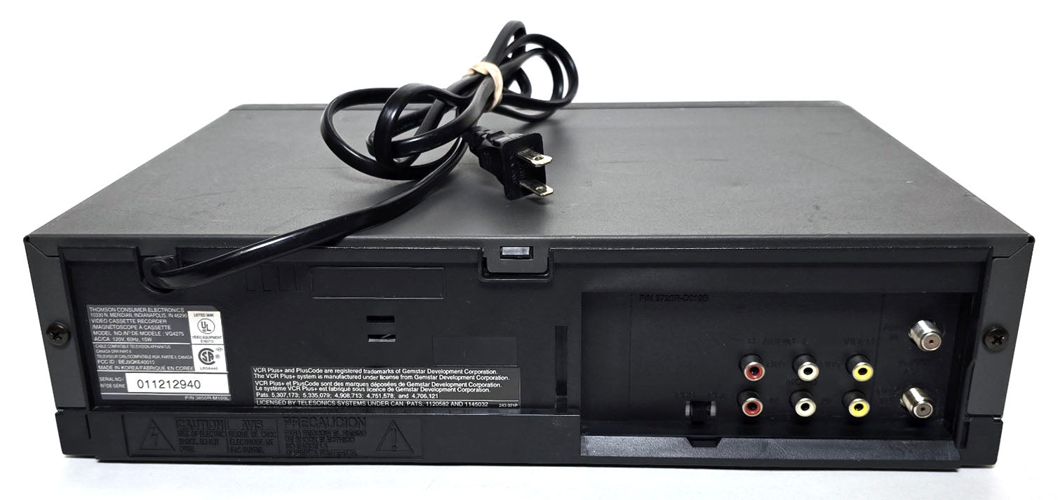 GE VG4275 VCR, 4-Head Hi-Fi Stereo - Rear