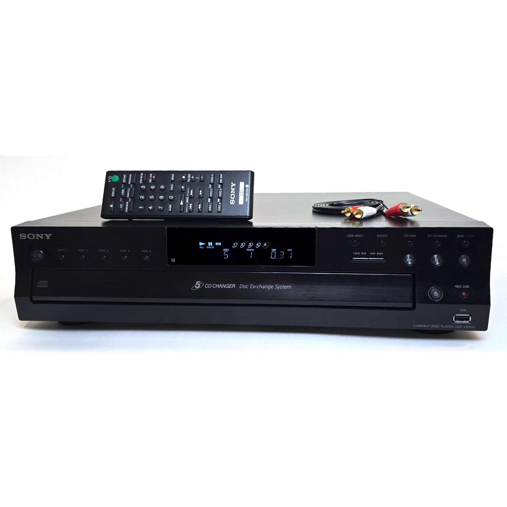 Sony CDP-CE500 5-Disc Carousel CD Changer Player – VCR-DVD.com