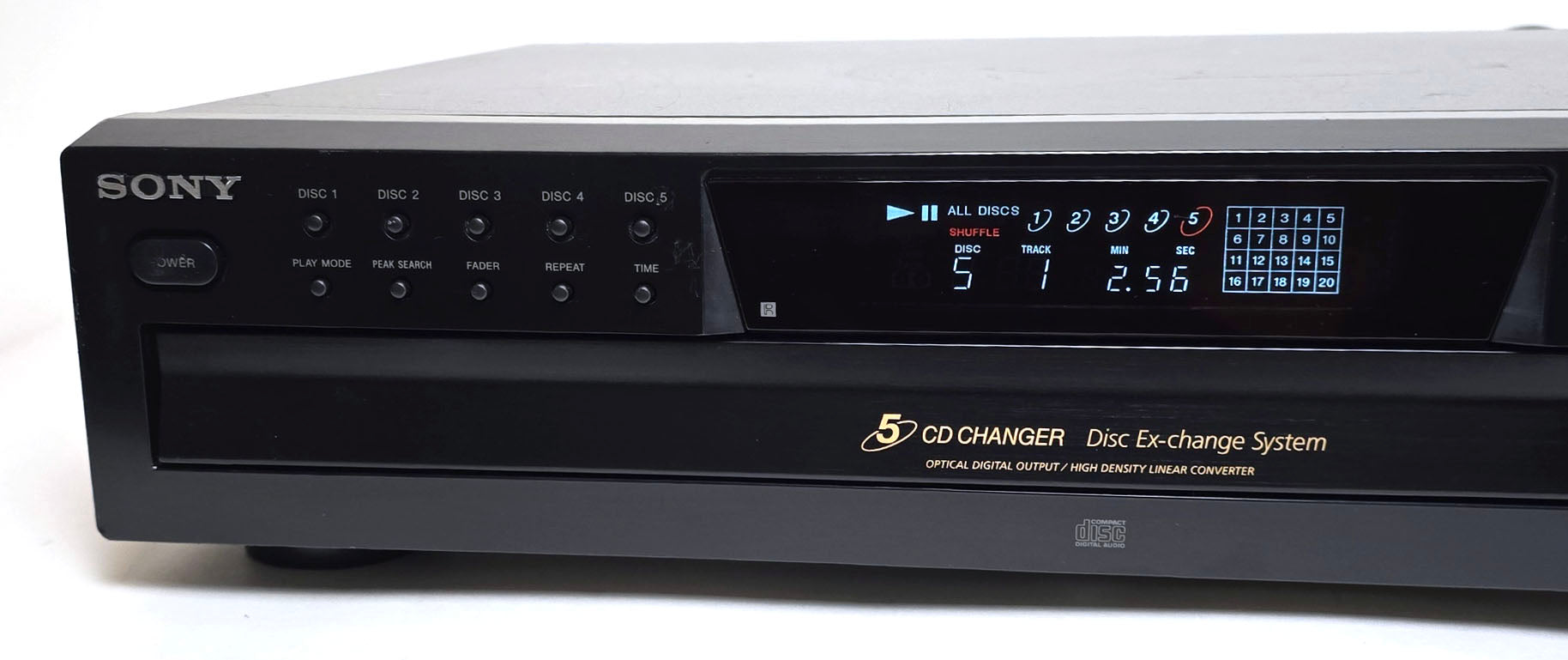 Sony CDP-CE375 5-Disc Carousel CD Changer - Left