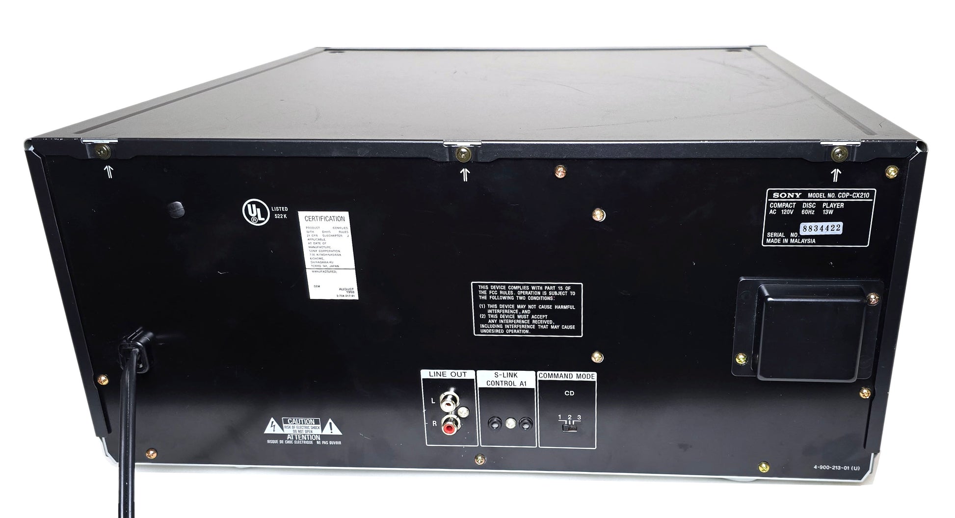 Sony CDP-CX210 MegaStorage 200 CD Change - Rear
