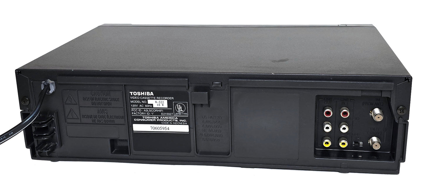 Toshiba W-522 VCR, 4-Head Hi-Fi Stereo - Rear