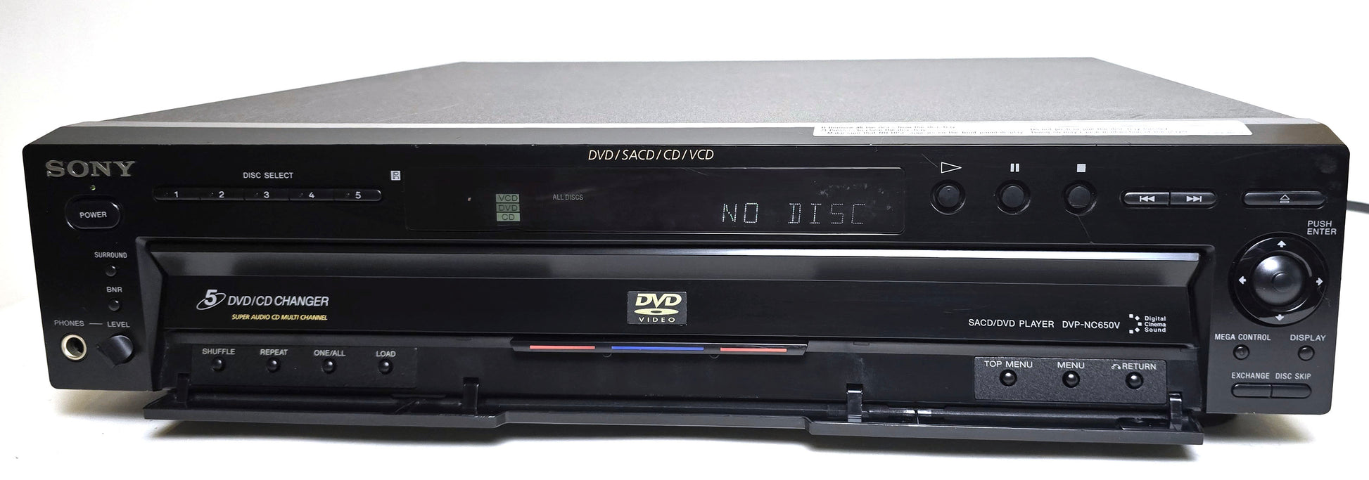 Sony DVP-NC650V DVD/CD/SACD Player, 5 Disc Carousel Changer - Front