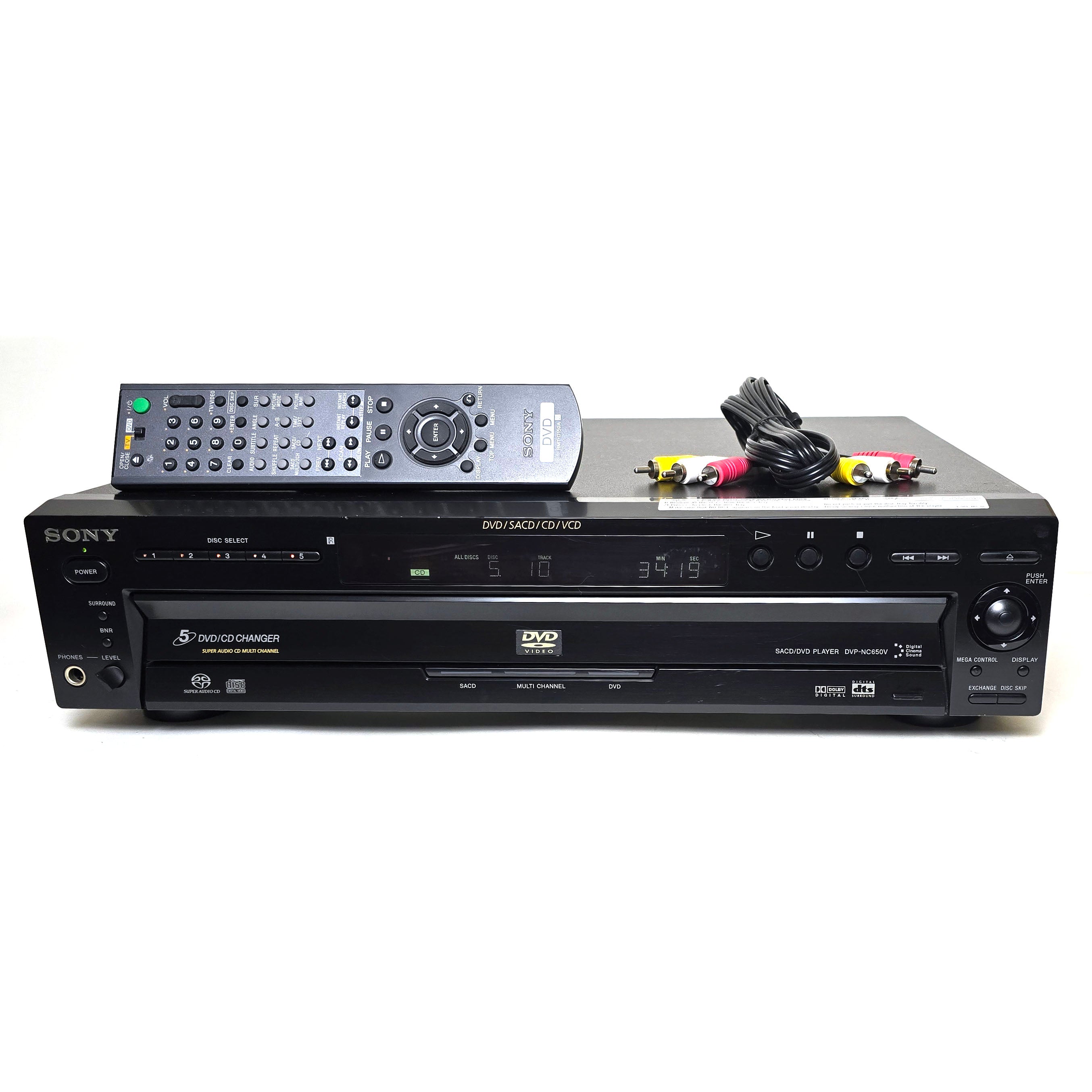 Sony DVP-NC650V DVD/CD/SACD Player, 5 Disc Carousel Changer – VCR-DVD.com