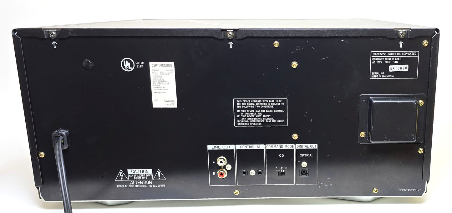 Sony CDP-CX250 MegaStorage 200 CD Changer - Rear
