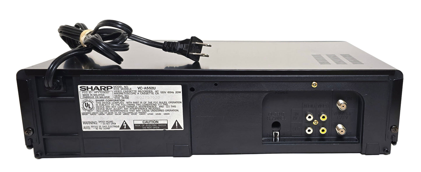 Sharp VC-A552U VCR, 4-Head Mono