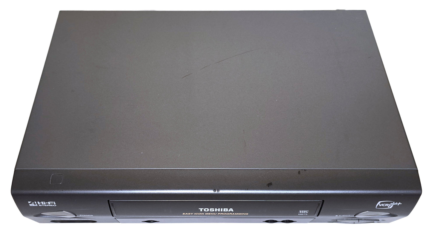 Toshiba M-675 VCR, 4-Head Hi-Fi Stereo - Top