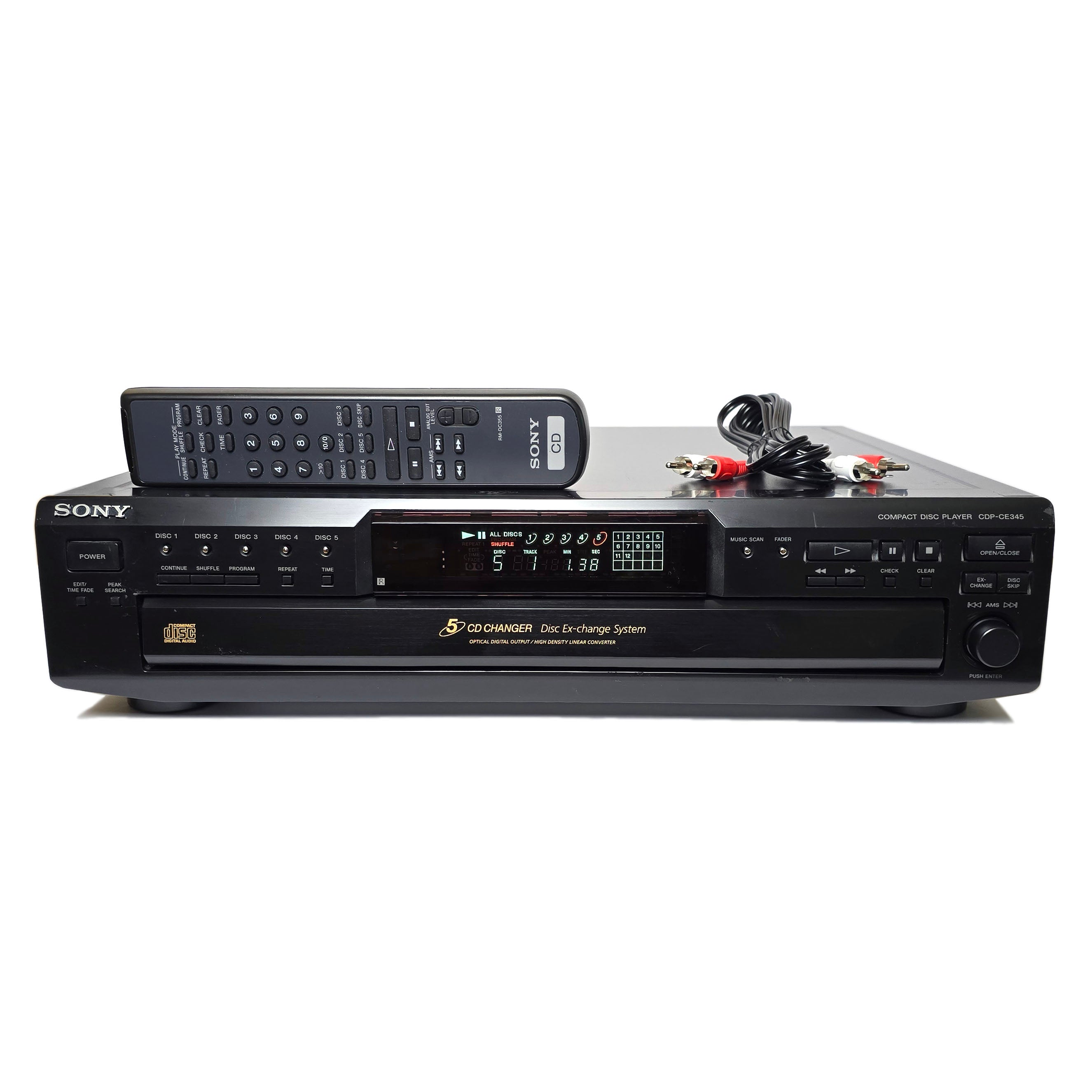 Sony CDP-CE345 5-Disc Carousel CD Changer Player – VCR-DVD.com