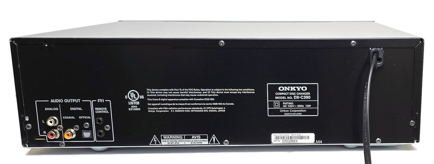 Onkyo DX-C390 6-Disc Carousel CD Changer - Rear
